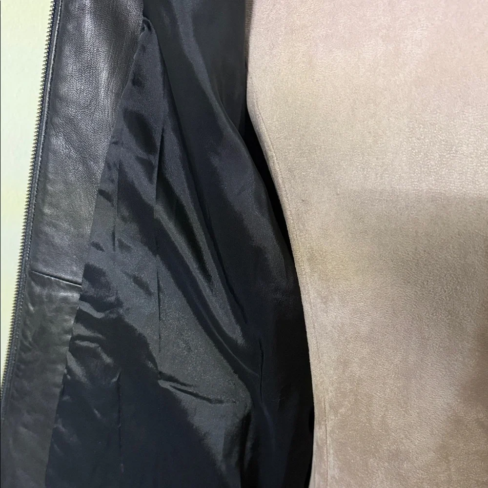 Alfani Buttery Soft Black Leather Jacket - Size Large - Picture 11 of 14